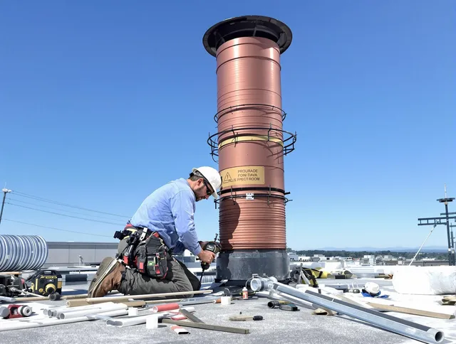 Installed chimney liner by Wadsworth Chimney Sweep in Wadsworth, OH
