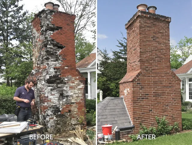 Wadsworth Chimney Sweep performing a full chimney restoration in Wadsworth, OH