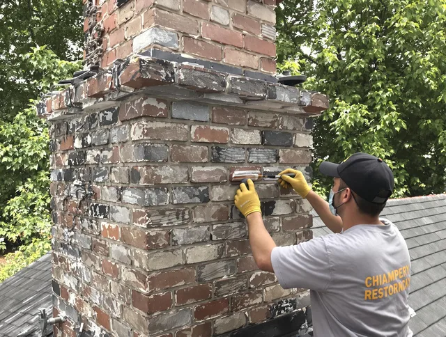 In-progress chimney restoration by Wadsworth Chimney Sweep in Wadsworth, OH