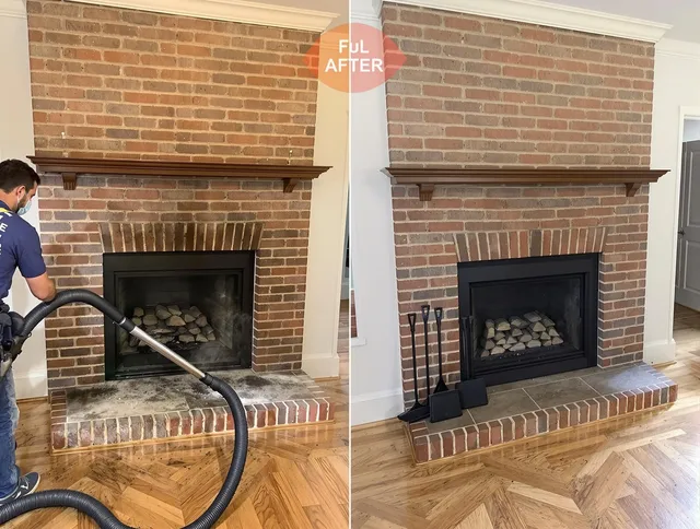 Wadsworth Chimney Sweep carefully sanitizing a fireplace in Wadsworth, OH