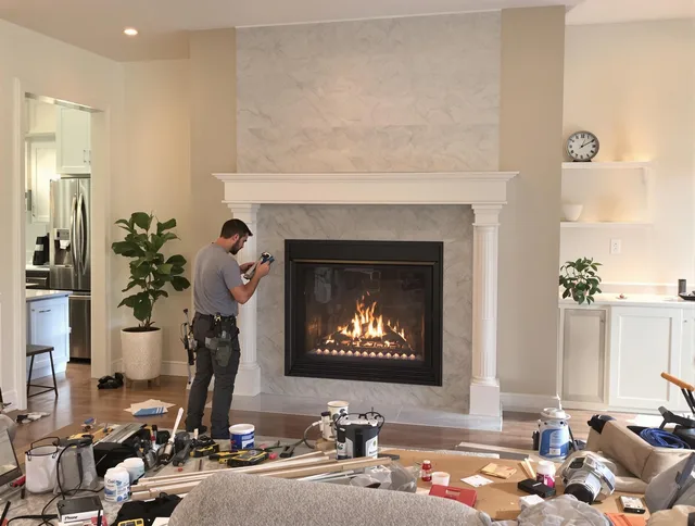 Newly installed fireplace by Wadsworth Chimney Sweep in Wadsworth, OH